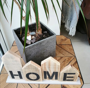 HOME standing wooden sign