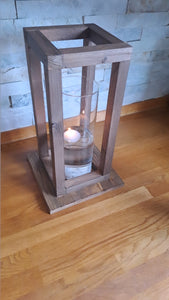 Lantern with hurricane glass