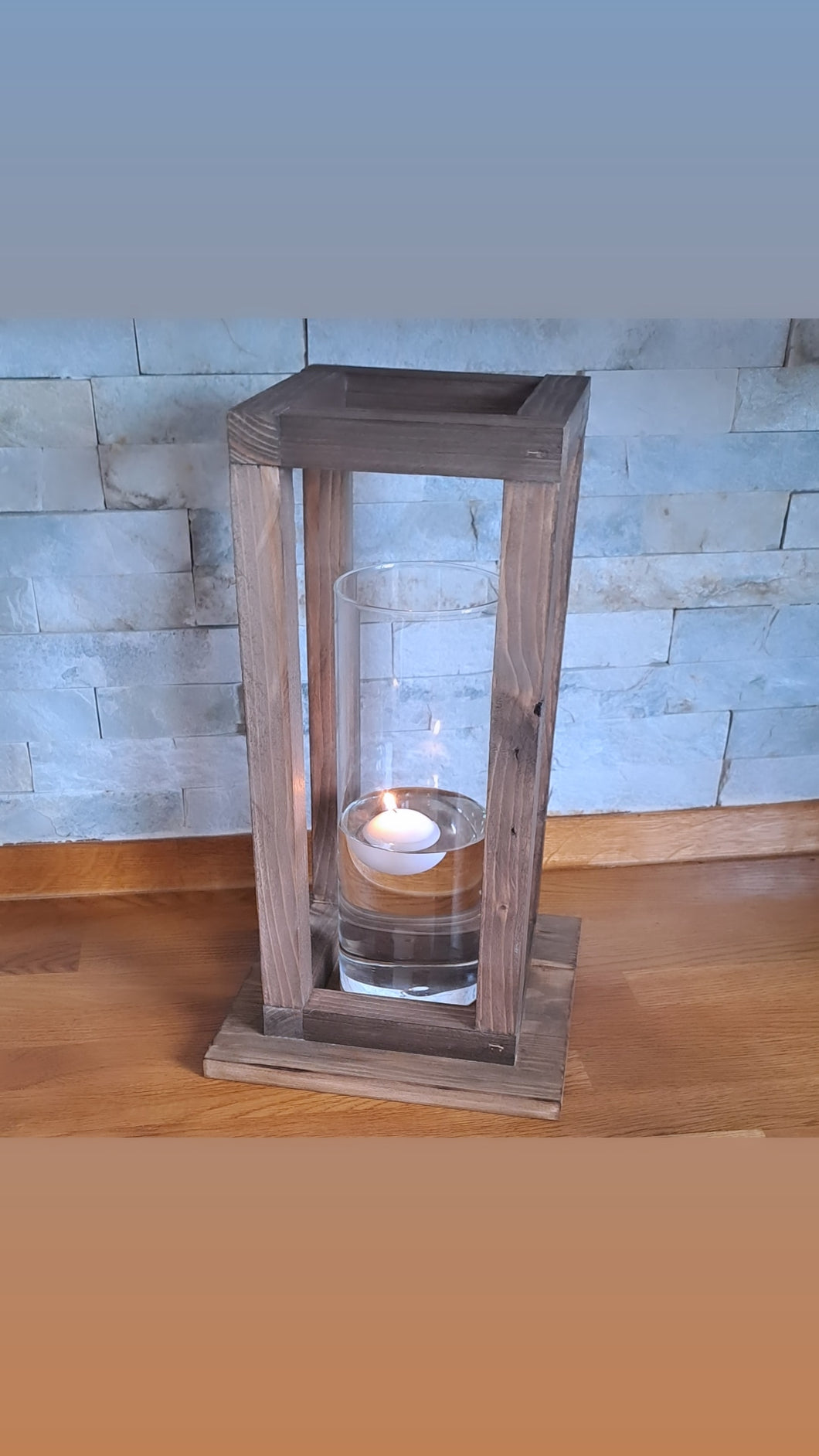 Lantern with hurricane glass