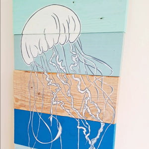 Jellyfish coastal long painting