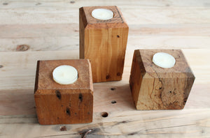 Rustic Single Wooden Tea Light Holders