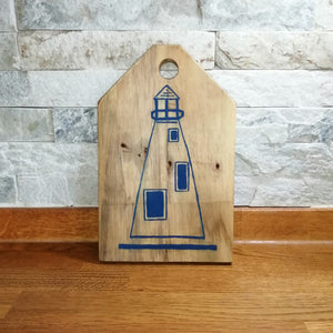 Lighthouse wooden tag