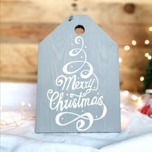 Load image into Gallery viewer, Merry Christmas Tree - oversized wooden tag
