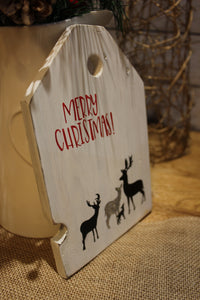 Merry Christmas Wooden Oversized Tag