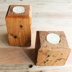 Rustic Single Wooden Tea Light Holders