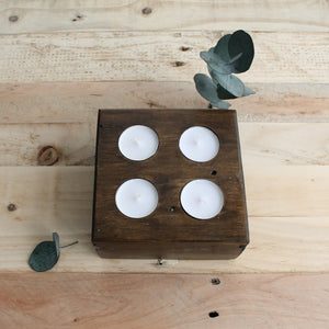 Wooden Tea Light Holder - Block