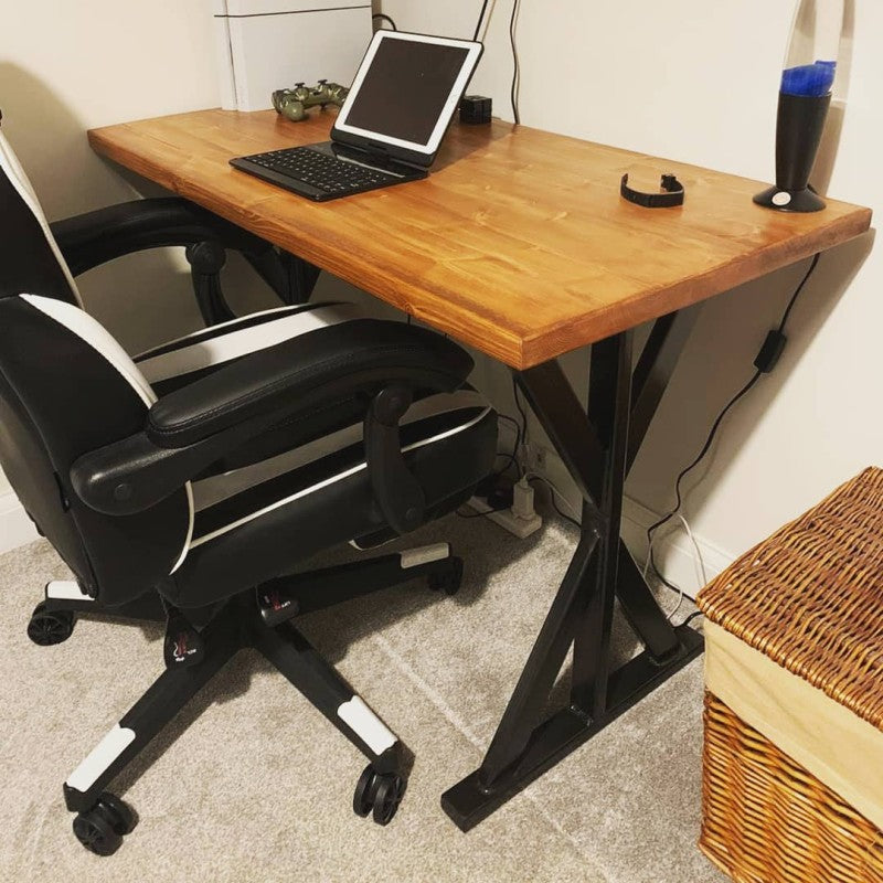 Office Desk With Handmade Metal Legs - Made to Order