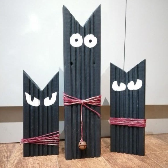 Wooden Cats - Set of 3