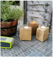 Load image into Gallery viewer, Rustic Single Wooden Tea Light Holders
