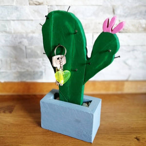 Handmade Wooden Cactus Organiser, Wooden Jewellery Organiser, Cute Cactus Key Holder