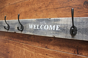 Welcome Wooden Coat Rack - Made to Order